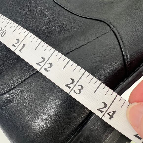 Stuart Weitzman Lowland Boots Women 7 Black Stretch Leather Over The Knee READ - Picture 10 of 11